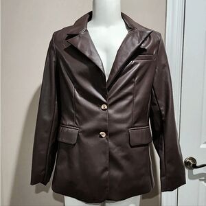 NWT Stoosh by 26 International Faux Leather Blazer Size XL